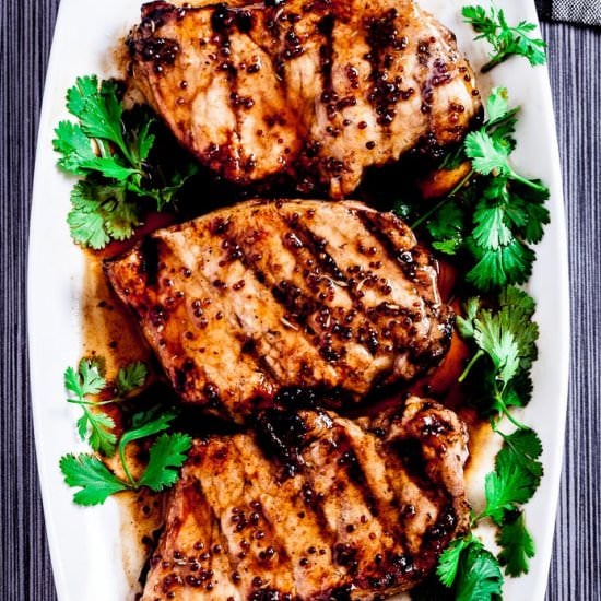 Honey Mustard Grilled Pork Chops
