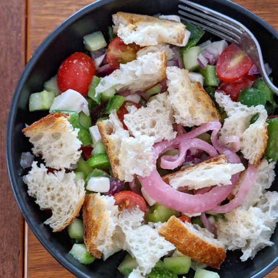 Panzanella with Picked Red Onions