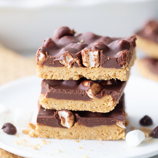 No Bake Peanut Butter S’mores Bars