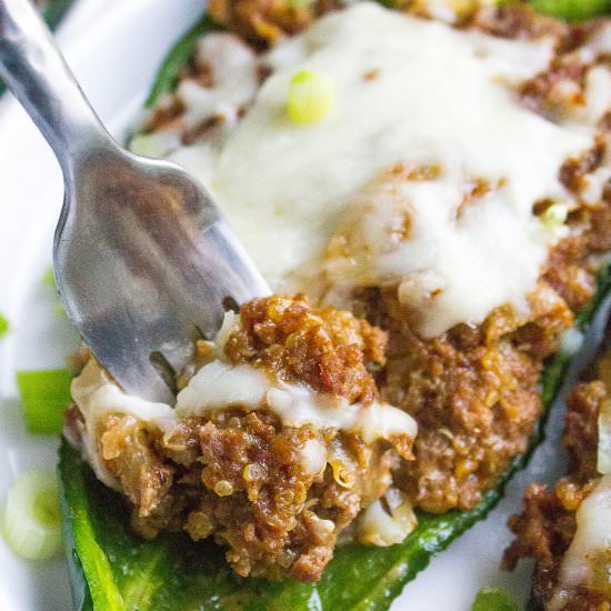 Beef Stuffed Poblano Peppers