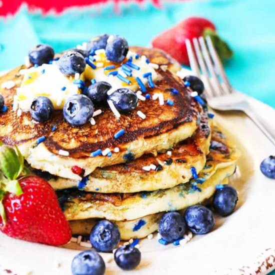 Fun Berry Pancakes with Sprinkles!
