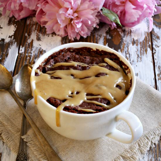 Chocolate Mug Cake with PB Sauce