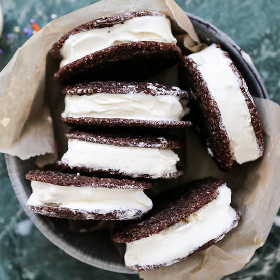 Chocolate Cookie Ice Cream Sandwich