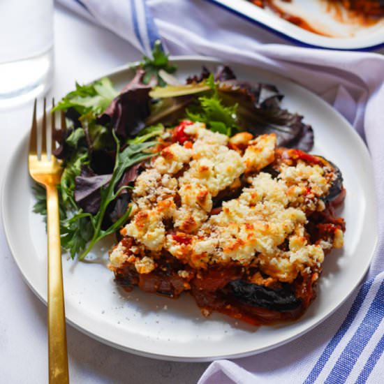 Roasted Pepper & Aubergine Bake