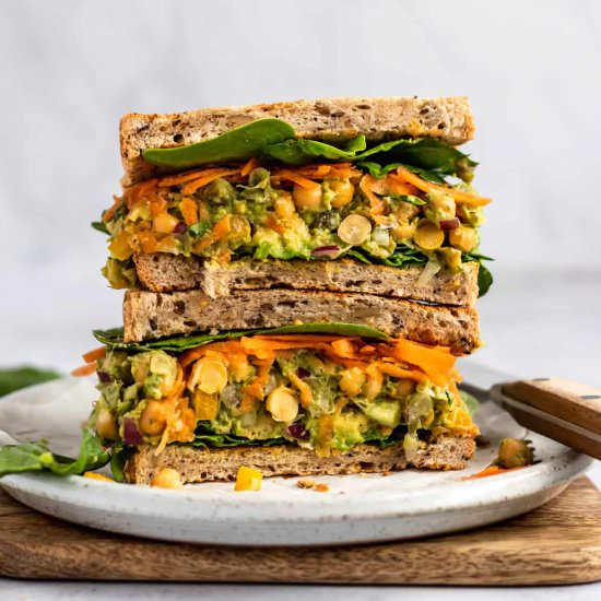 Avocado Chickpea Salad Sandwich