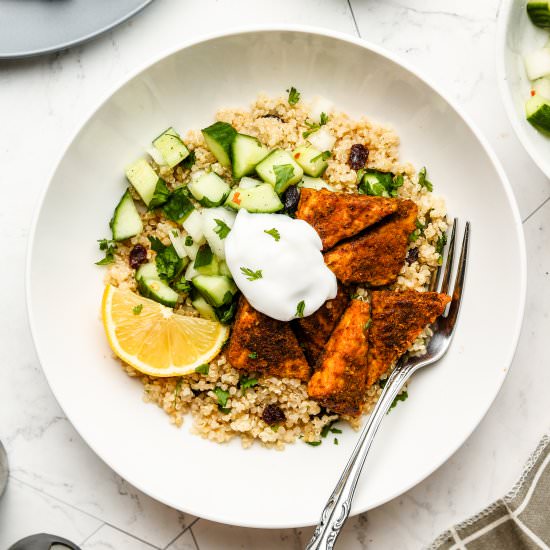 tandoori tempeh bowls (vegan + gf)