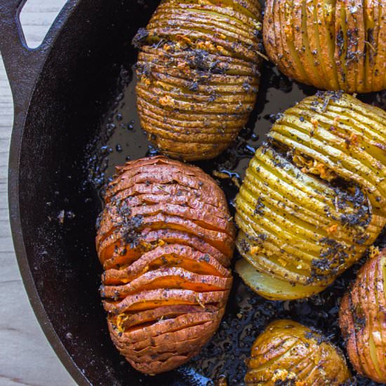 Sage and Garlic Hasselback Potatoes