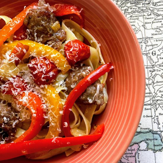Roasted Sausage & Veggies Pasta