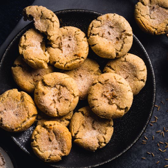 Rye Caraway Snickerdoodle Cookies