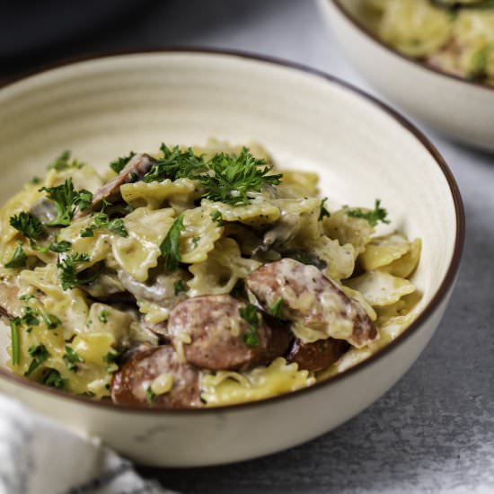 Creamy Sausage Pasta with Mushrooms