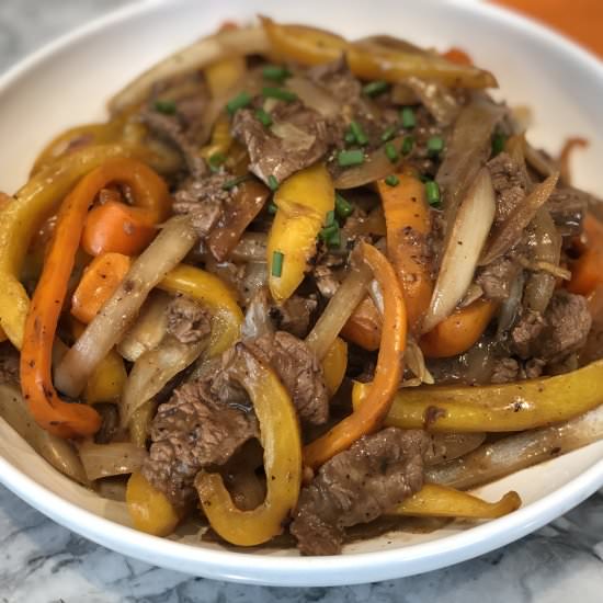 Flank Steak with Onions & Peppers