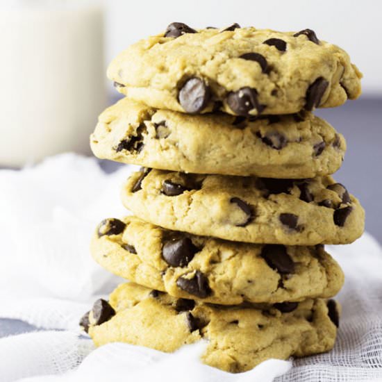 Gooey, Vegan Chocolate Chip Cookies