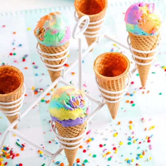 No Churn Rainbow Ice Cream