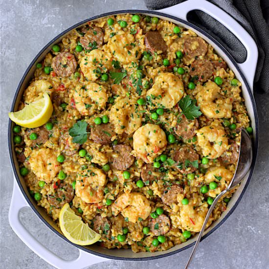 Shrimp & Chorizo Brown Rice Paella