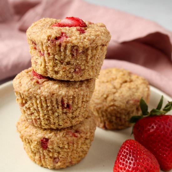 Strawberry almond muffin