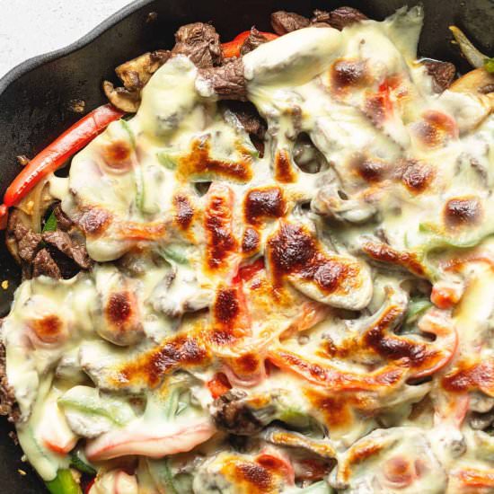 Keto Philly Cheesesteak Skillet
