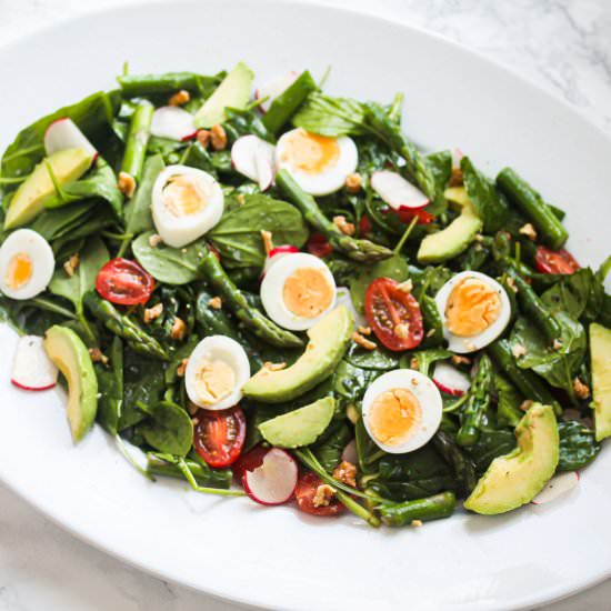 Egg Asparagus and Walnut Salad