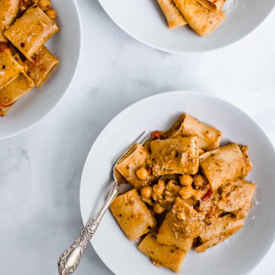 Chickpea Pesto Pasta