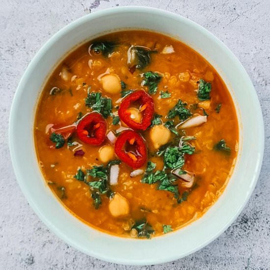 Spiced Lentil and Chickpea Soup
