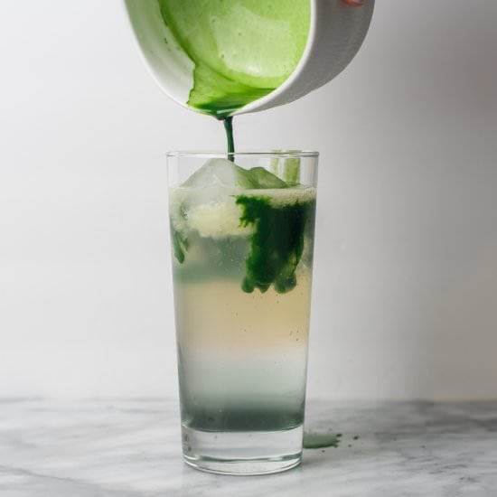 Sparkling Matcha Lavender Lemonade