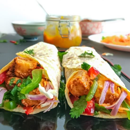 Paneer kathi rolls/ paneer wraps