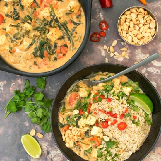 Tofu & Spinach Peanut Butter Stew