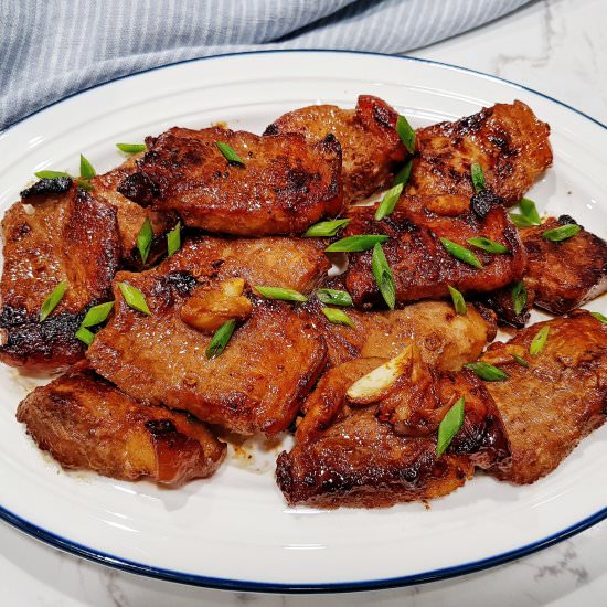 Easy Sticky Pan Fried Pork Meats