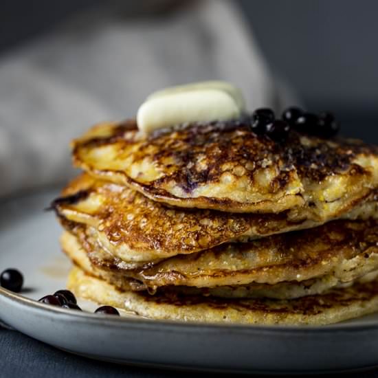 Cornmeal Blueberry Pancakes