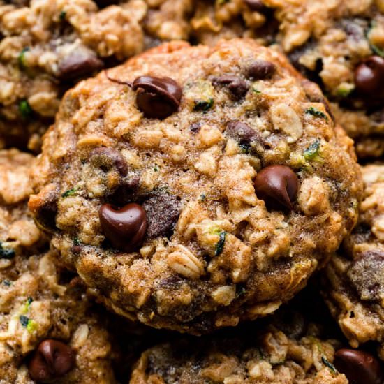Zucchini Oatmeal Chocolate Cookies