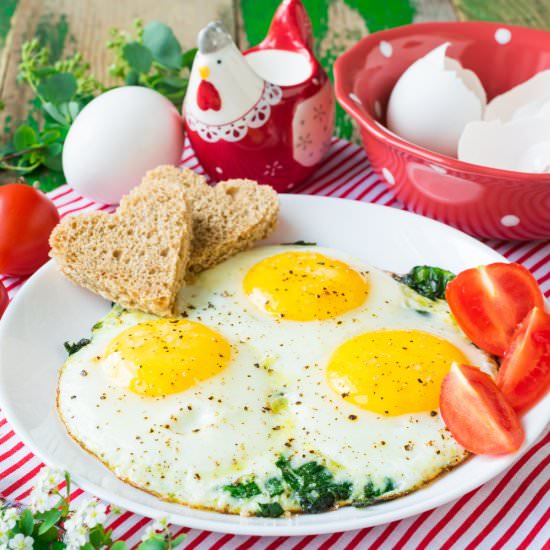 Spinach Fried Eggs