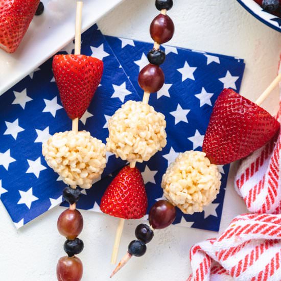 Fruit Skewers with Rice Krispies