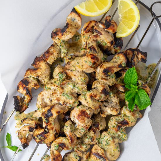 Lemon Za’atar Chicken Skewers