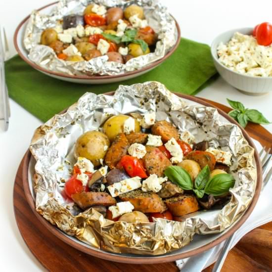 Grilled Sausage & Veggie Packets
