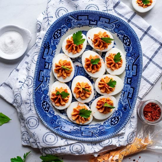 Instant Pot Harissa Deviled Eggs