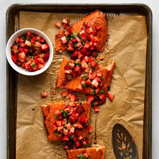 Balsamic Salmon & Strawberry Salsa