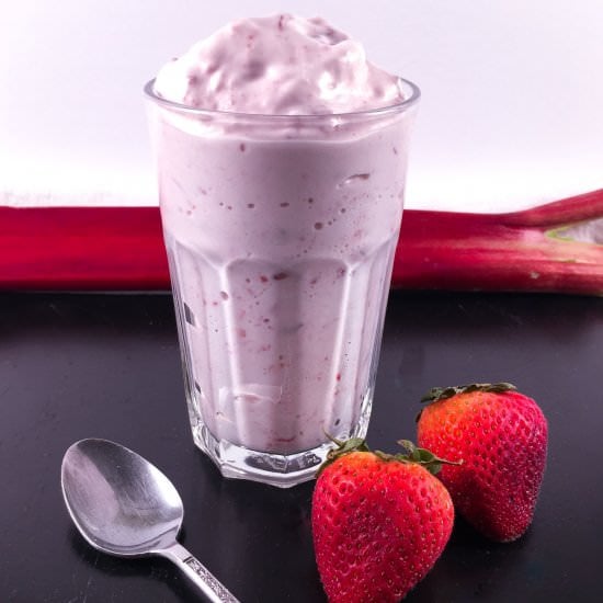 Strawberry Rhubarb Frozen Fluff