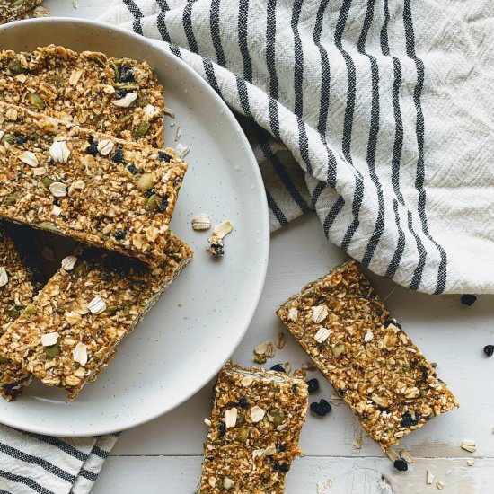 Blueberry Vegan Granola Bars