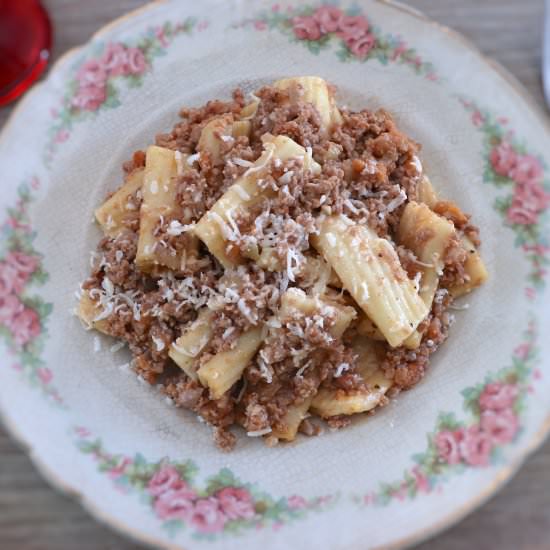 Minced meat with pasta