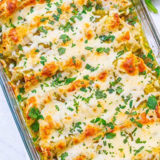 Salsa Verde Chicken Enchiladas