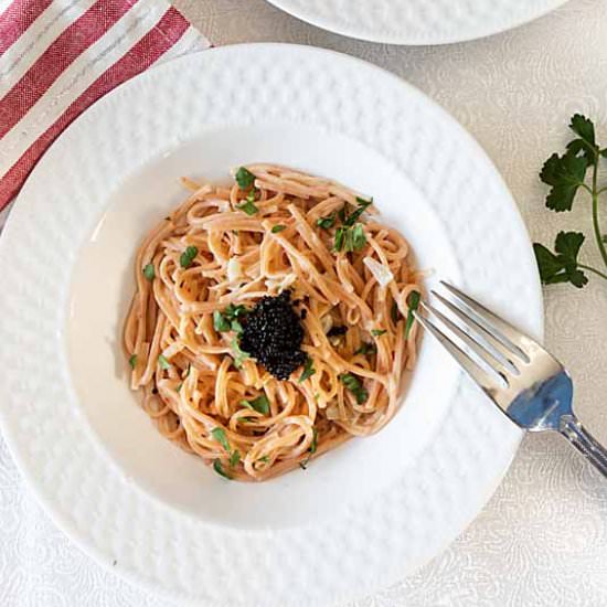 Pasta with Vodka Caviar Sauce