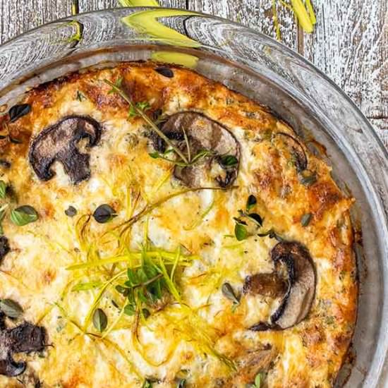 Crustless Quiche Leeks Mushrooms