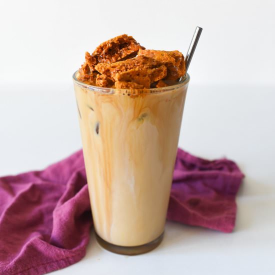 dalgona honeycomb coffee latte