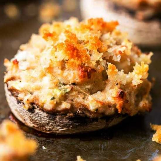 Crabmeat stuffed mushrooms