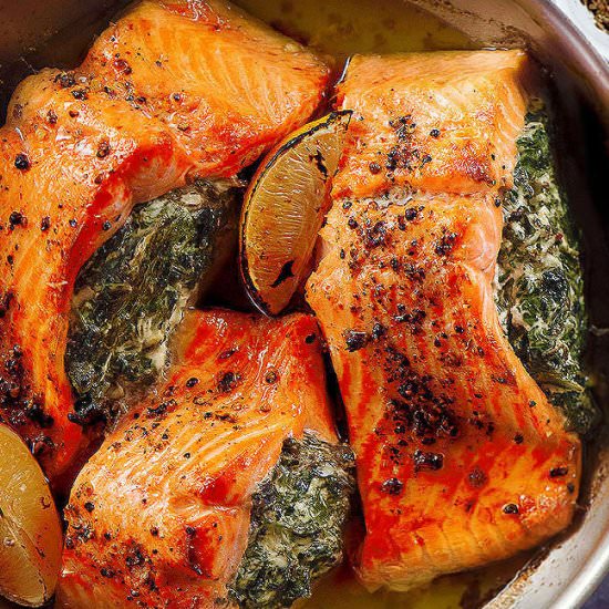 Spinach Stuffed Salmon