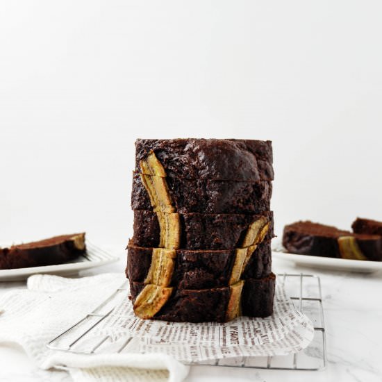 VEGAN CHOCOLATE BANANA BREAD – EASY