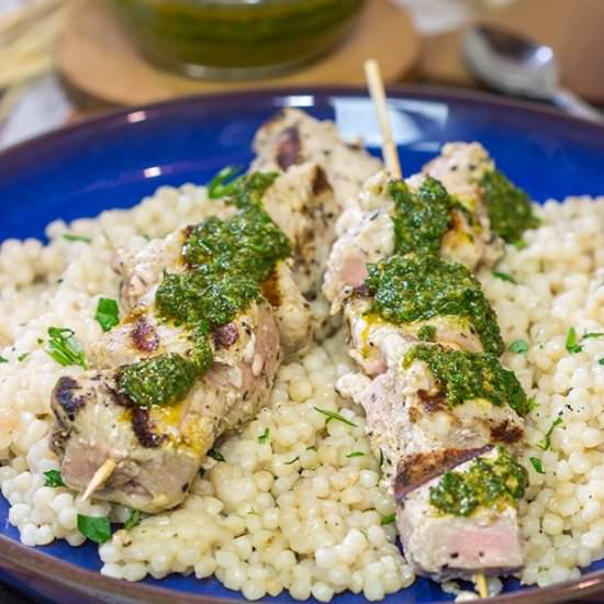 Grilled Tuna Skewers with Chermoula