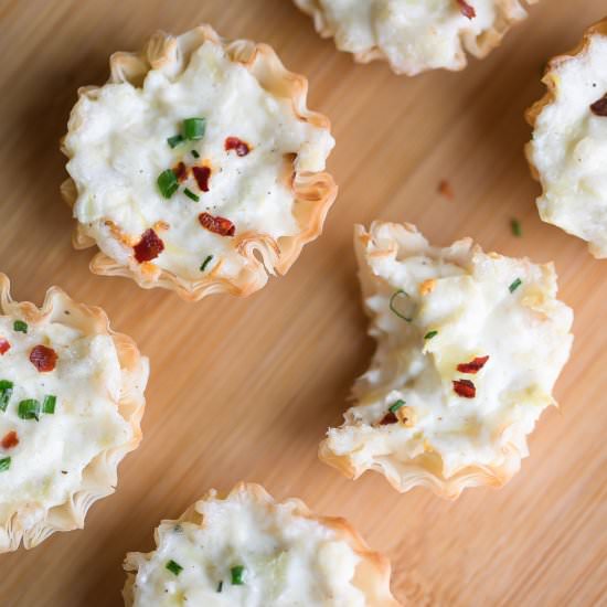 Artichoke Dip Phyllo Cups