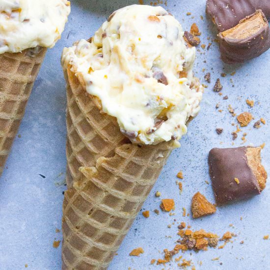 No Churn Butterfinger Ice Cream