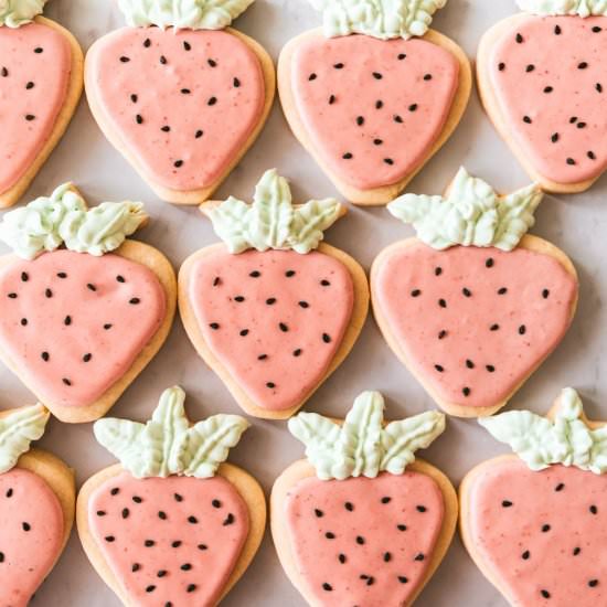 Strawberry Glazed Sugar Cookies