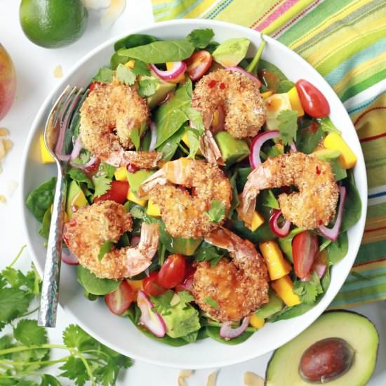 Air Fryer Coconut Shrimp Salad